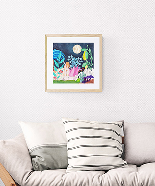 Mise en situation Aquarelle CatMat Sorcieres libres sous la lune